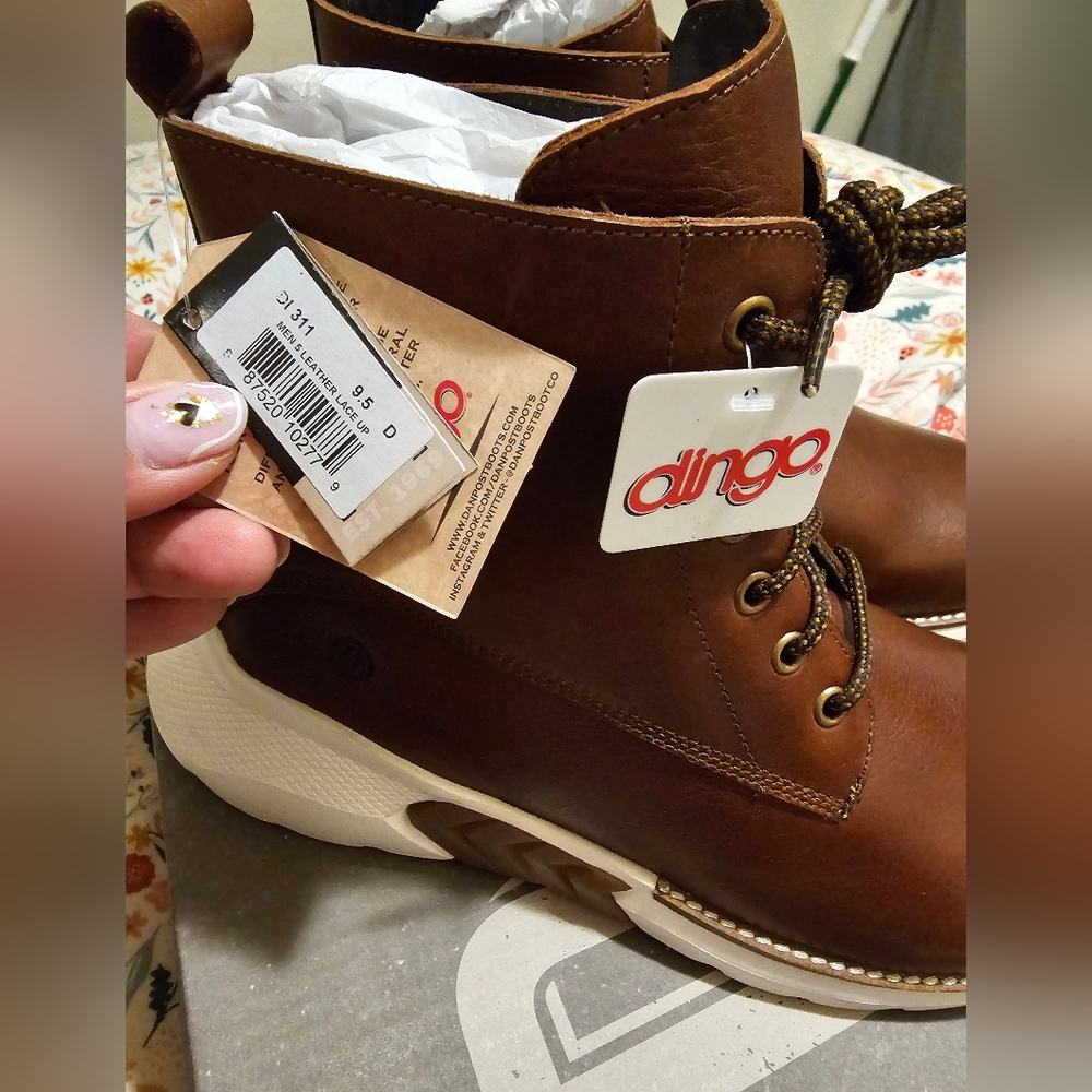 NEW Mens Brown Leather Boots - Picture 14 of 14